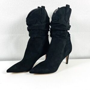 Marc Fisher Angi Slouchy Suede Stiletto Black Boots Women's 10M NEW $199 MSRP